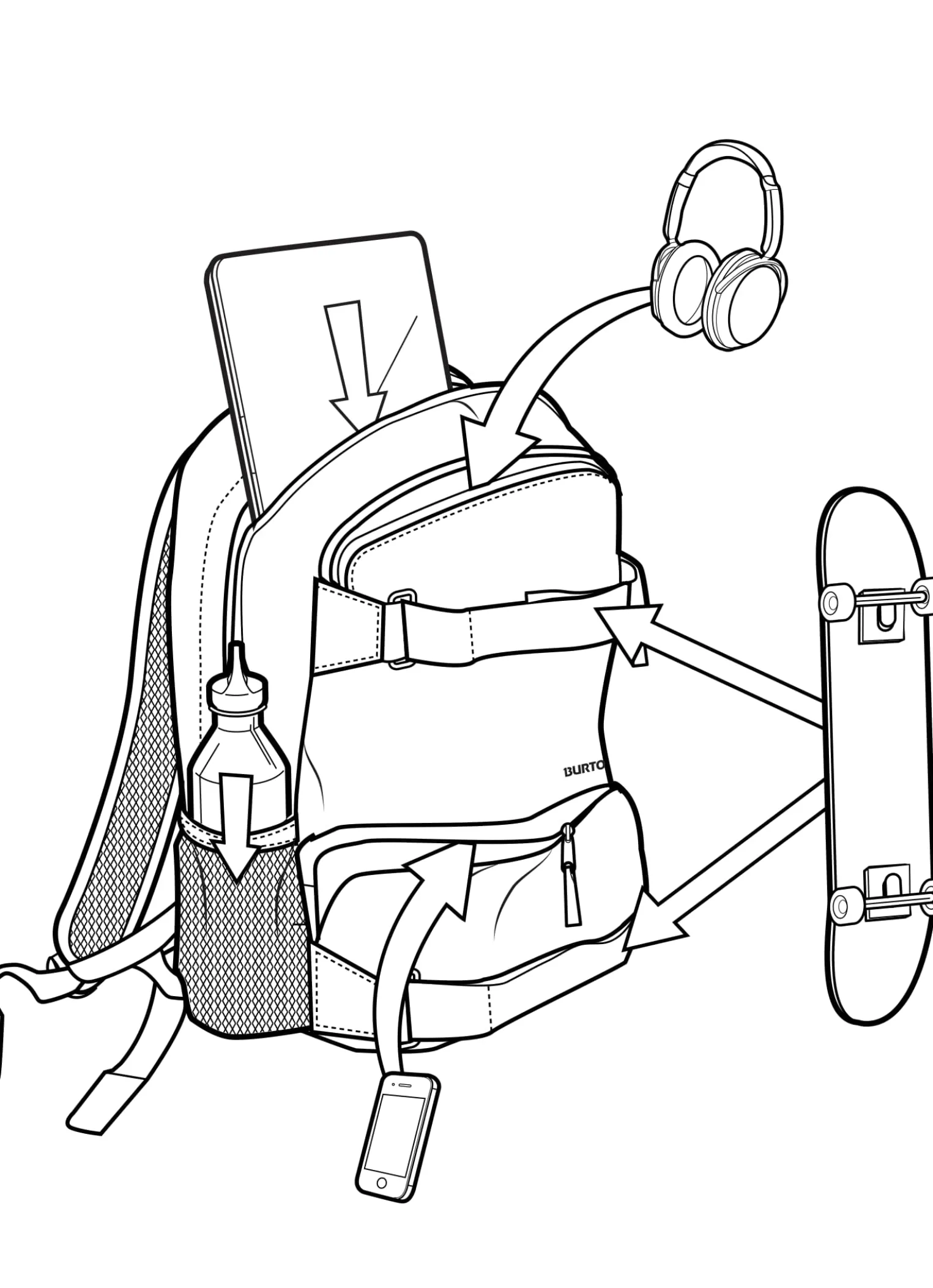 burton_treble_yell_l_back_1.webp Burton Treble Yell 21L Backpack